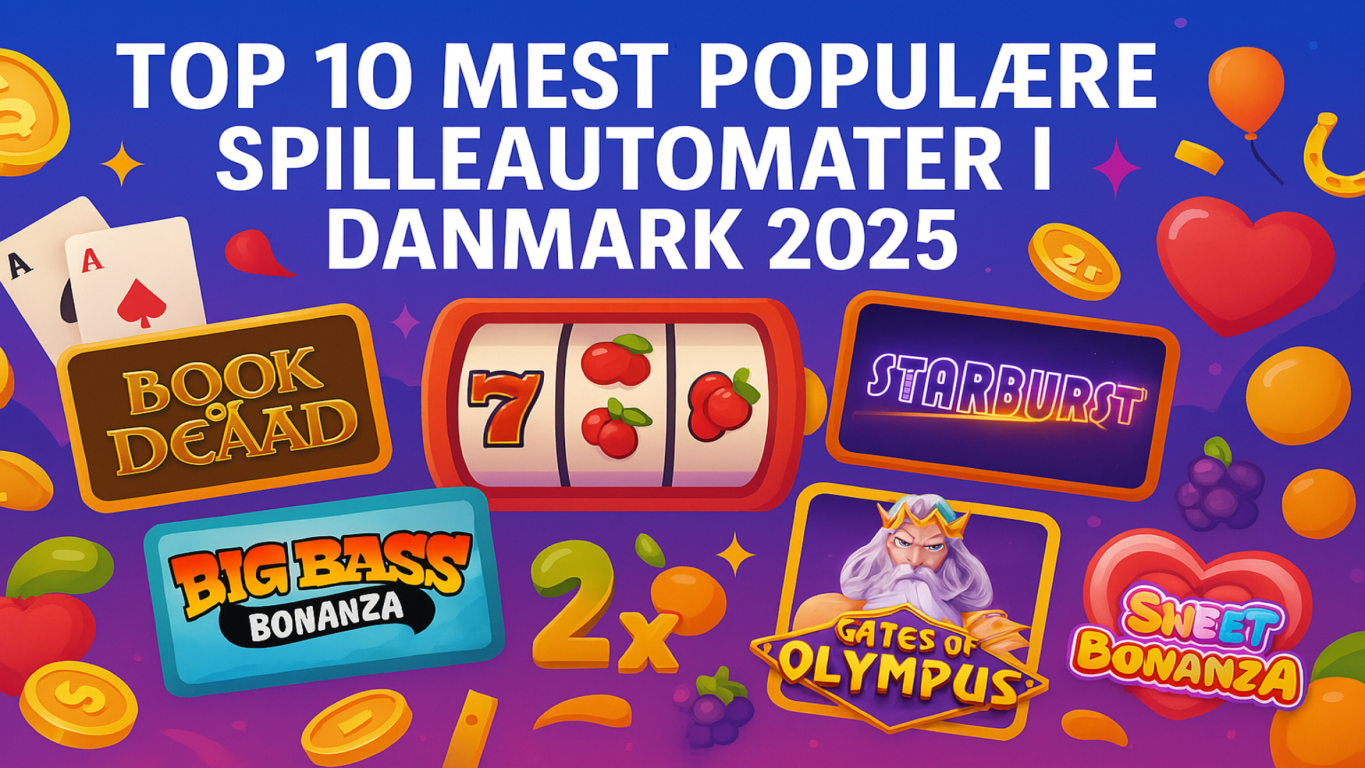 Top 10 mest populære spilleautomater i Danmark 2025